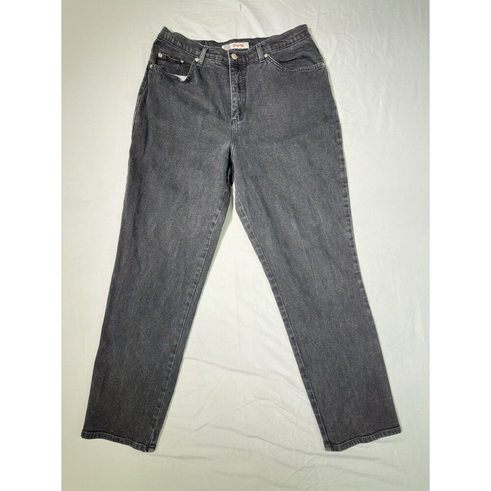 Faded Glory Jeans Womens 16 32x29 Black Stretch Denim Fit